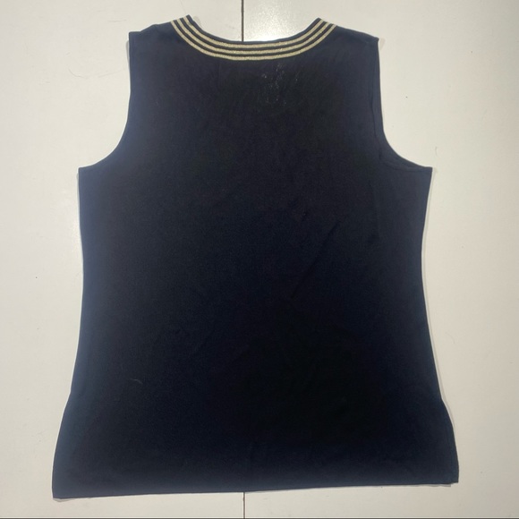 Exclusively Misook Woman Knit Black With Gold Metallic Stripes Woman’s Top 2X - Picture 4 of 10